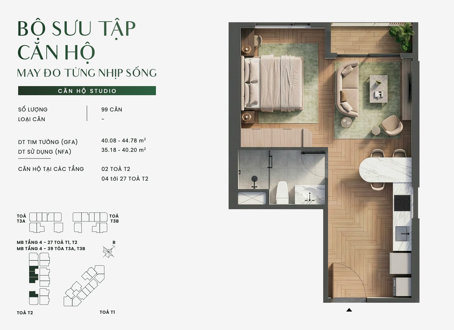 Mặt bằng căn hộ Studio