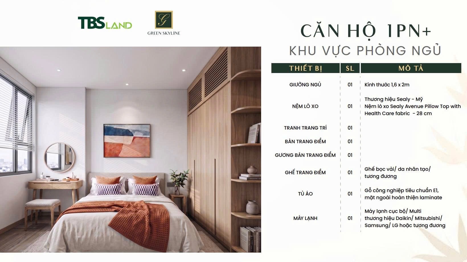 Nội thất 1PN+ phòng ngủ