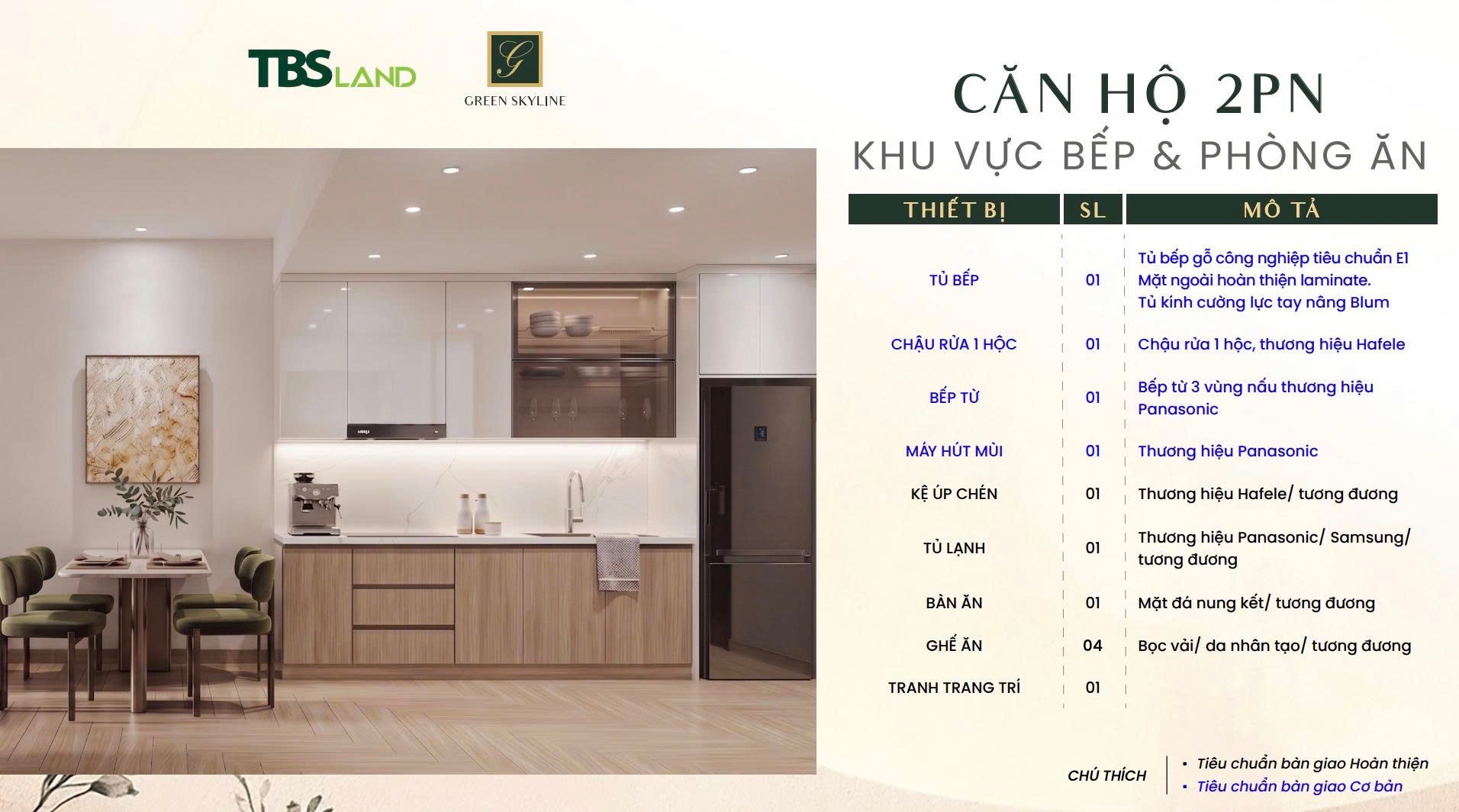 Nội thất 2PN bếp và phòng ăn
